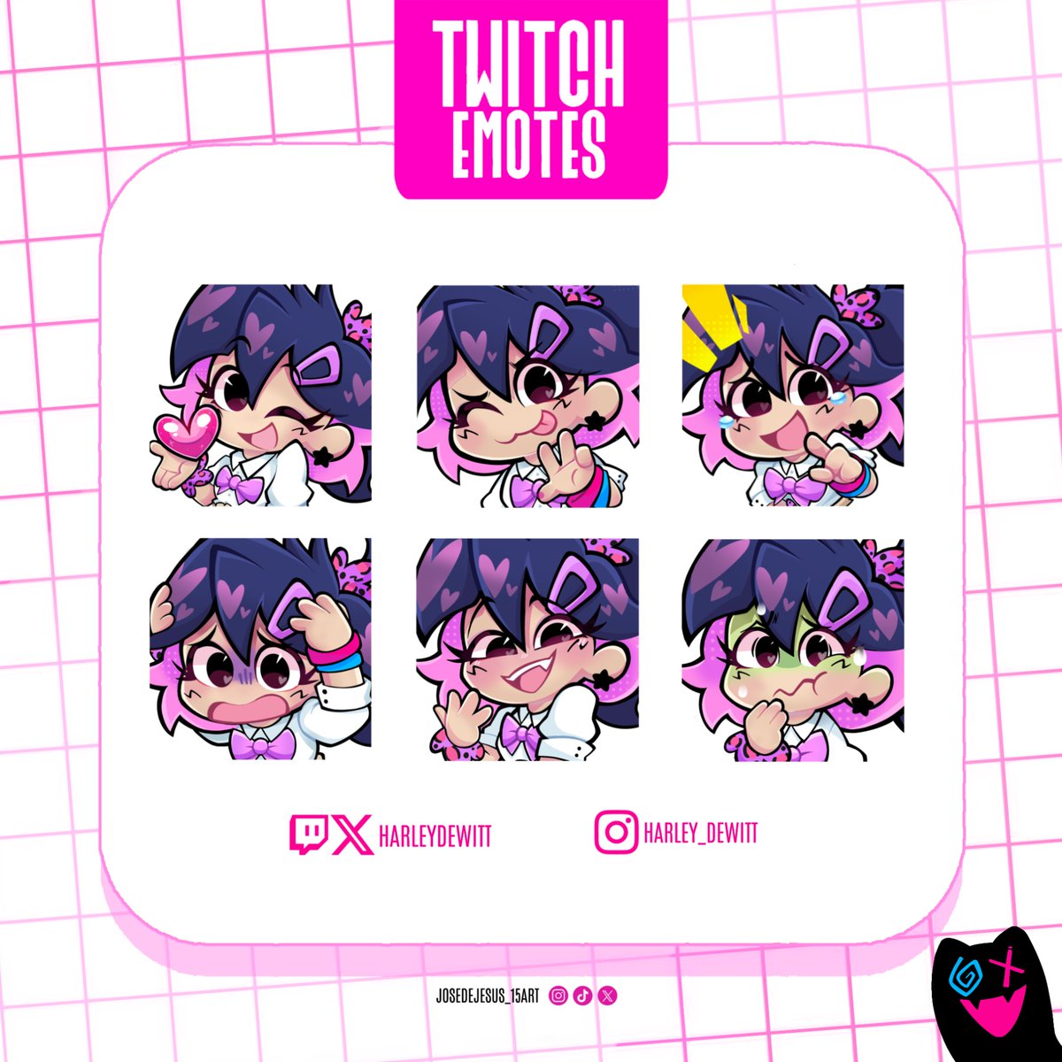 josedejesus_15's tweet photo. Hey que tal cómo les va!! Hoy quiero enseñarles una cositas que realicé para el canal de @HarleyDeWitt  si quieren conocerla un poquito más, los invito a que vayan a sus redes y a checar los nuevos emotes que preparamos con mucho cariño 🩷 https://t.co/sdRbBGiqGL