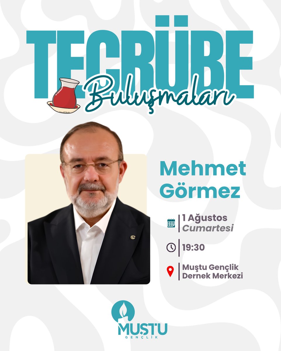 mustugenclik's tweet photo. Tecrübe Buluşmaları programımızın bu haftaki konuğu, Uluslararası İslam, Bilim ve Teknoloji Üniversitesi Rektörü Prof. Dr. Mehmet Görmez

Kendisiyle gerçekleştireceğimiz bu güzel buluşmaya sizleri de bekliyoruz.

🗓Cumartesi
🕢19.30
📍Muştu Gençlik Merkezi (Üsküdar) https://t.co/sfVUhoS6up