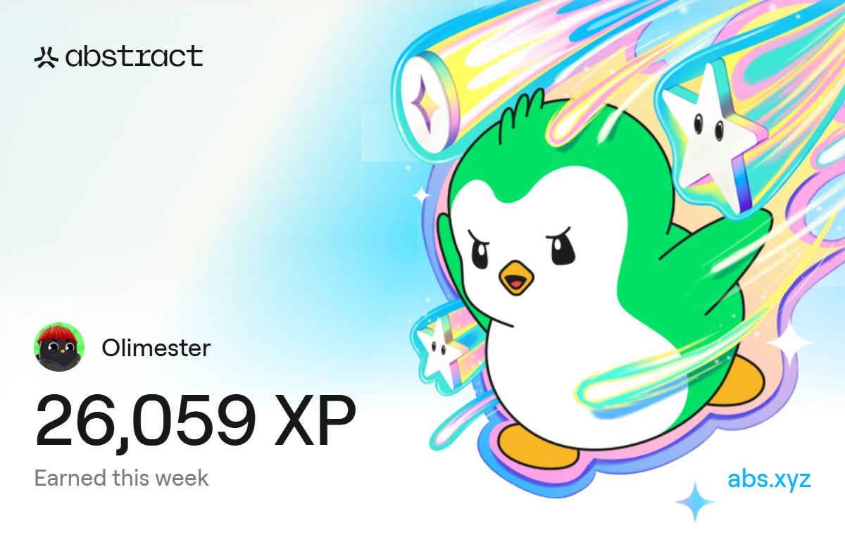 OliverMester's tweet photo. This is like the most XP I have earned so far in one time on @AbstractChain! 🎉 https://t.co/48wP2RfXak