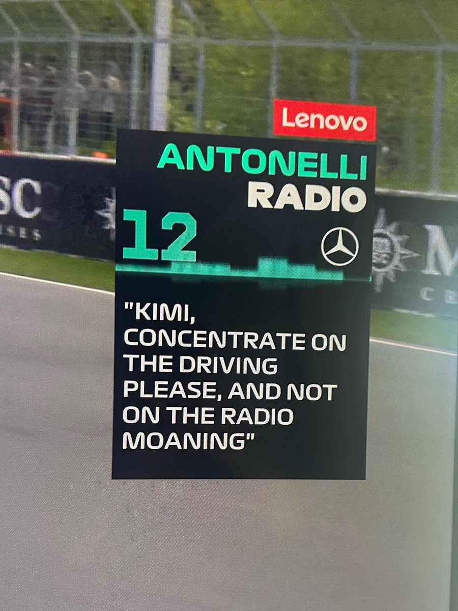 GR1ND__'s tweet photo. 12s will purposely forget Australia and especially Canada because it makes their driver look terrible not only as a driver (who can’t keep the car on track) but as a person too, please 12s try to explain why Antonelli couldn’t catch George in Canada while having overtake mode ?? https://t.co/y9vrm48Mii