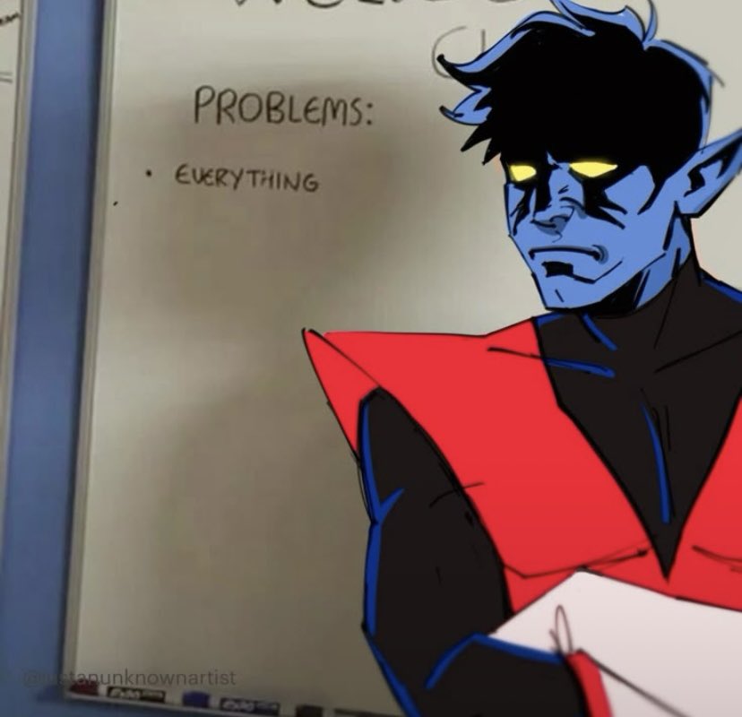 Debonairebaby's tweet photo. Where tf did #nightcrawler ‘s whimsy go and why does he need to quote the bibble every five minutes like god damn… https://t.co/T0JW8cm7lt