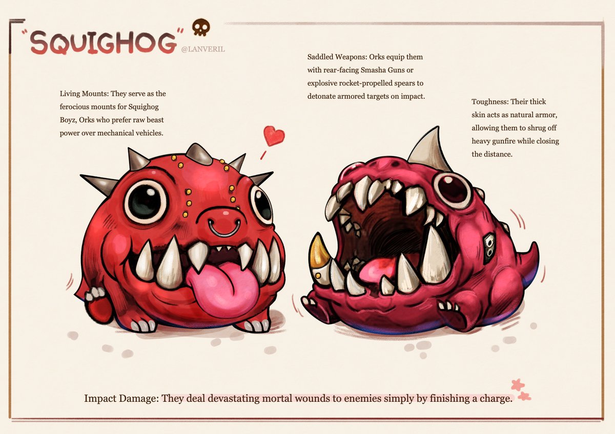 HUSBACOON's tweet photo. Squighog🐗 #Warhammer #워해머 https://t.co/FMi3drzXAc