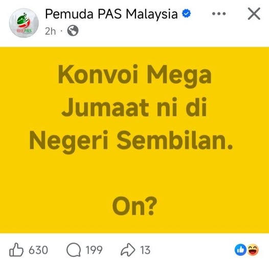 RajaMohdShahrim's tweet photo. Macam itulah tuan tuan, Malaysia baru nanti, setiap hari ada konvoi
Isnin - Konvoi Perpaduan Ummah,
Selasa - Konvoi Anak Muda Istiqomah
Rabu - Konvoi Muslimah PAS.
Khamis - Konvoi Dewan Penyokong PAS.
Jumaat - Konvoi MP dan YB PAS/BN
Sabtu  - Konvoi Pemuda PAS dan UMNO
Ahad - Konvoi MCA dan MIC kawan kita