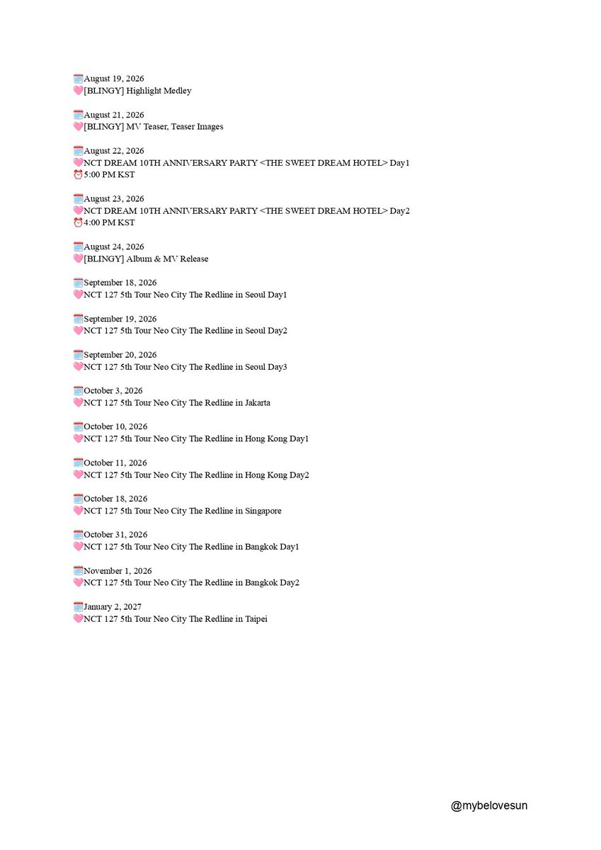mybelovesun's tweet photo. update haechan upcoming schedules https://t.co/8JaLswddRq