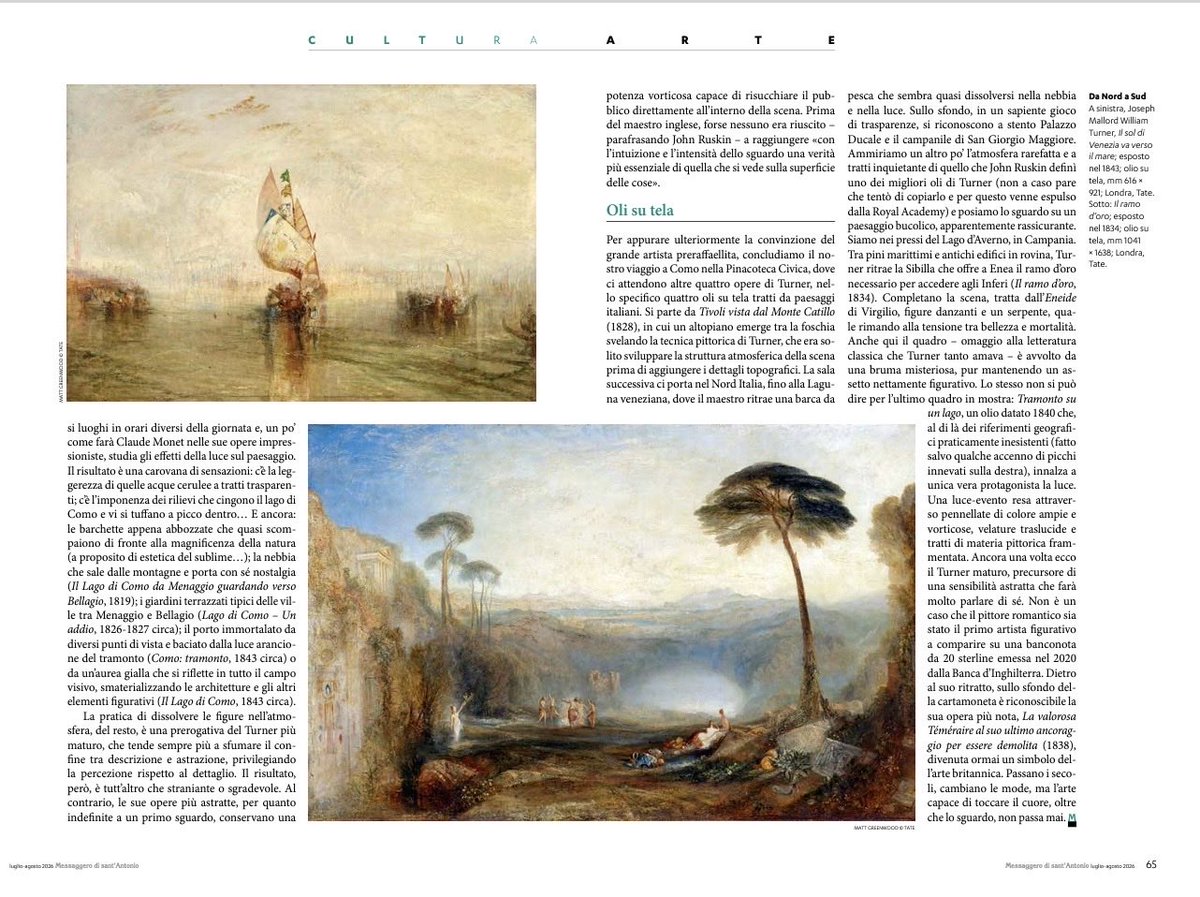 LSantinello's tweet photo. Alla scoperta del Lago di #Como e del paesaggio italiano con una mostra diffusa che porta a Como acquerelli e oli su tela firmati da #williamturner.
L’articolo nel numero di luglio-agosto del @MSApadova…

https://t.co/6X7D1Tsoju https://t.co/PwwJMyEwQk