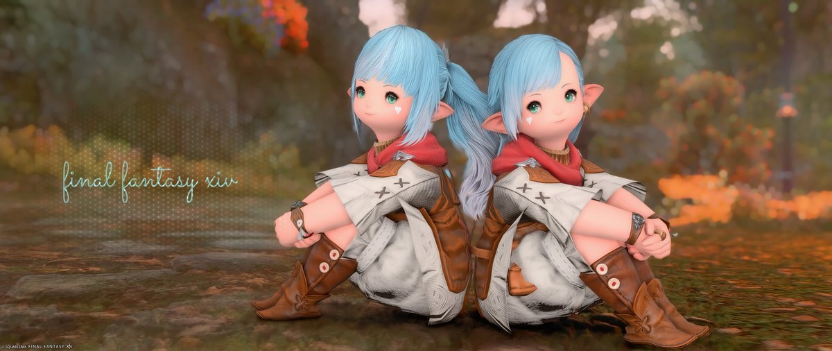 mintia_xxxxx14's tweet photo. 前からずっと話してた「双子ちゃんでキャラメイクしよ〜！」をついに実現できました🥹
おそろいであれこれ相談しながら作る時間もすごく楽しくて、完成した双子ちゃんもお気に入り🫶✨
青髪キャラは今まで作ったことがなかったのでそれも新鮮💎
#FF14SS #ララフェル https://t.co/B4LylfdPqE