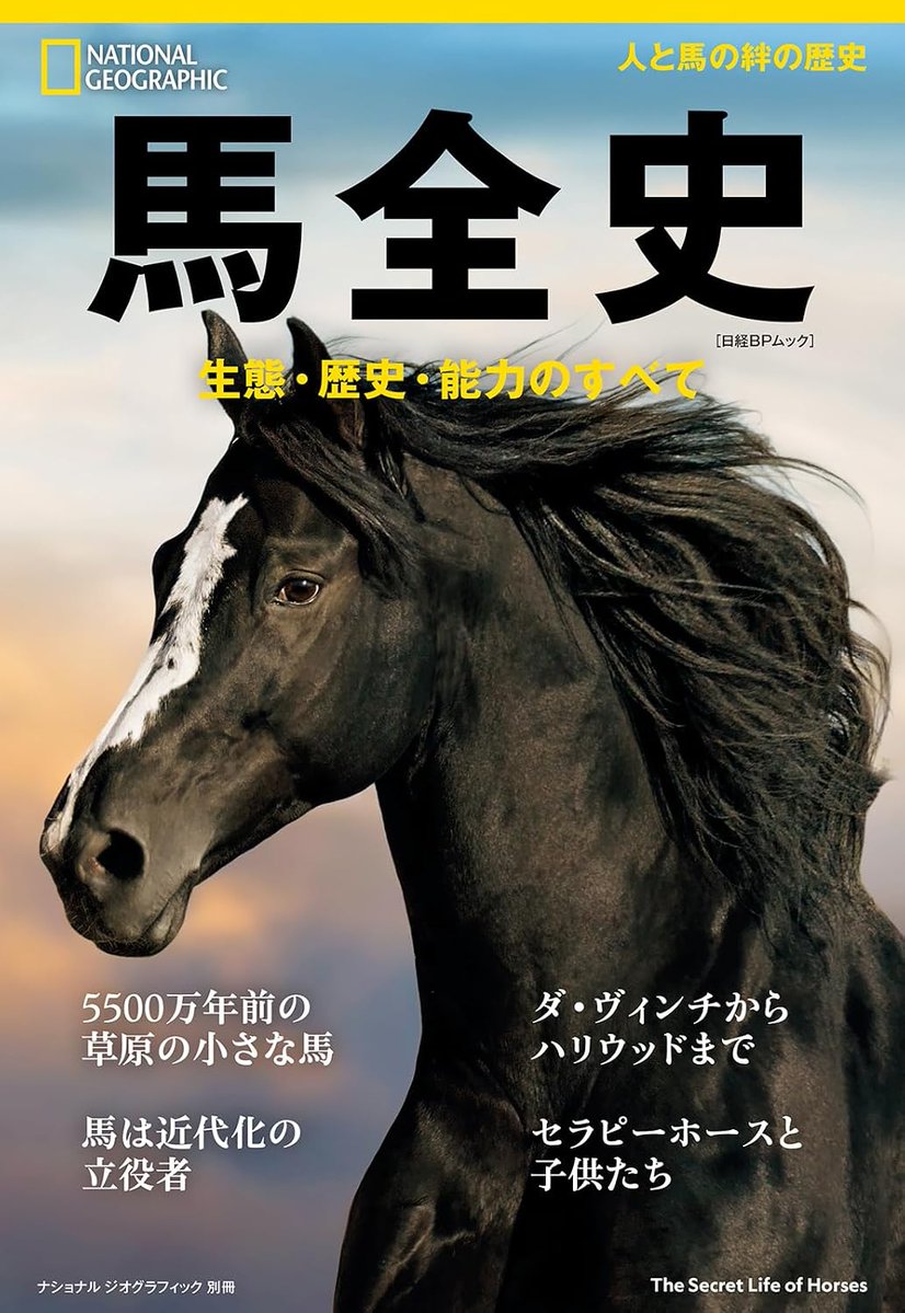 NatGeoMagJP's tweet photo. 【予約受付中】

『馬全史　生態・歴史・能力のすべて』
（ナショナル ジオグラフィック 別冊）

馬と人間の長い共同生活の歴史を通して、進化・生態・人間とのかかわりを、ナショナル ジオグラフィックのダイナミックで美しい写真とともに解説します。
https://t.co/f56fKP6Edm https://t.co/GIMKsdKr8b