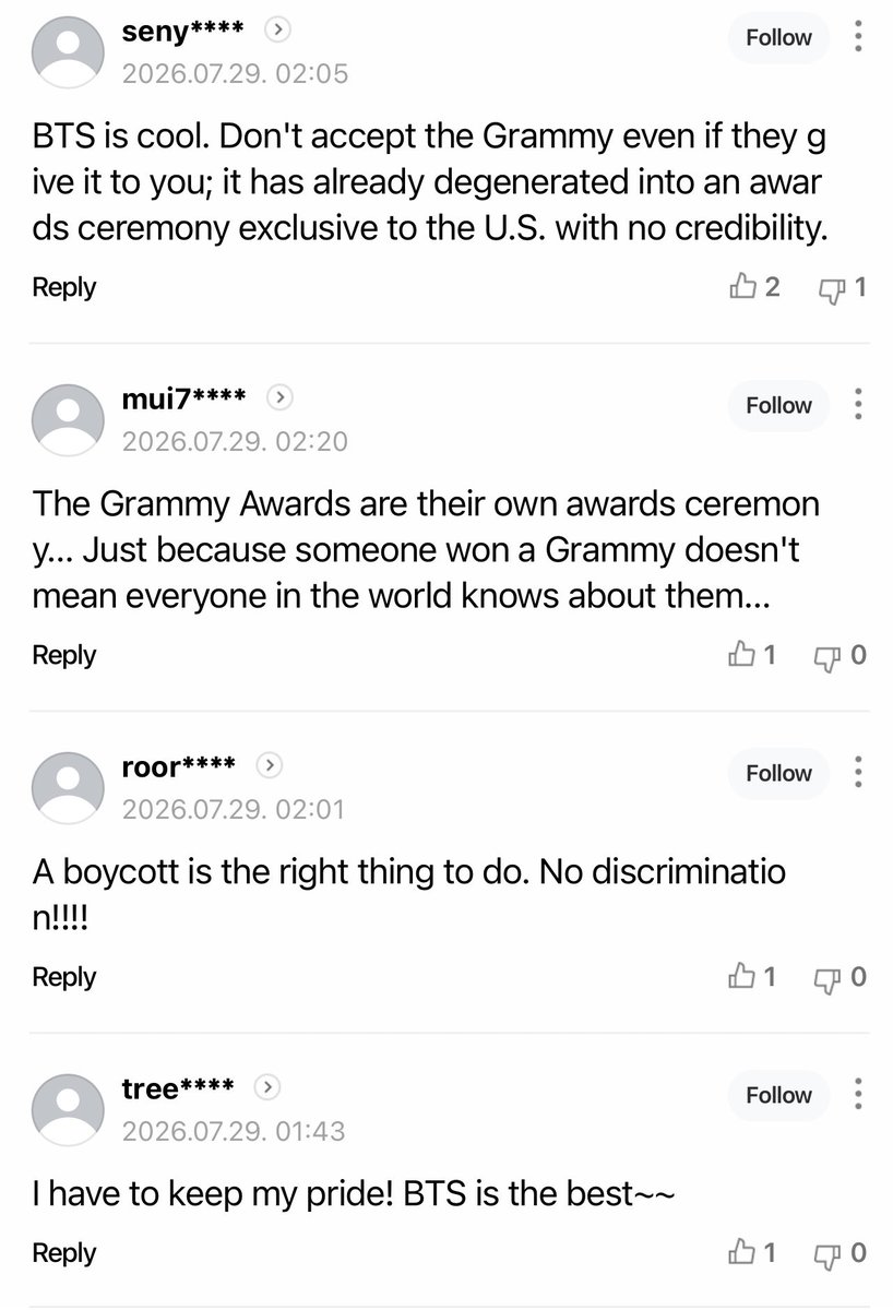 btschartsxdaily's tweet photo. [INFO] A lot of K-netizen are supporting and praising BTS's decision!! 👏🇰🇷

https://t.co/Hqc2MCaZ4D
#WeStandWithBTS https://t.co/Bziv5ODCbQ