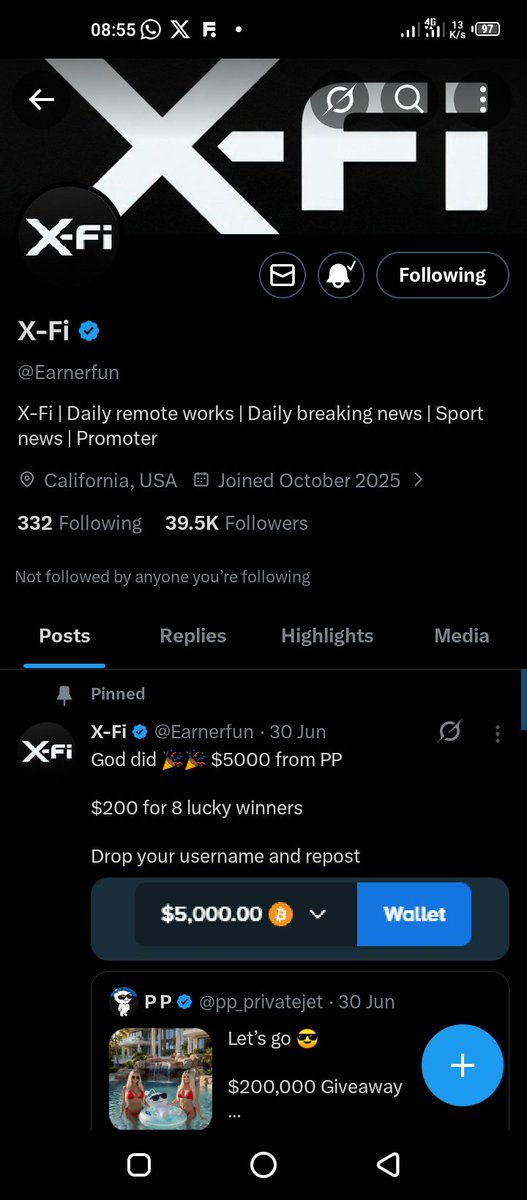 Favourr246's tweet photo. @Earnerfun Proof of follow https://t.co/7eW3xqBHk9