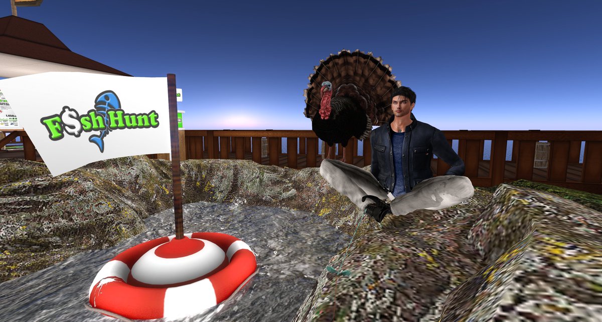 MeikFlatley's tweet photo. Good morning! It's Wednesday ☕️the early bird catches the worm, as they say. Today I've got a turkey with me that might just catch some fish for me 😊😊

https://t.co/yPcyRO3D2v  #SecondLife #FishHunt #LGH #CyberSociety https://t.co/3iERDNS6bc