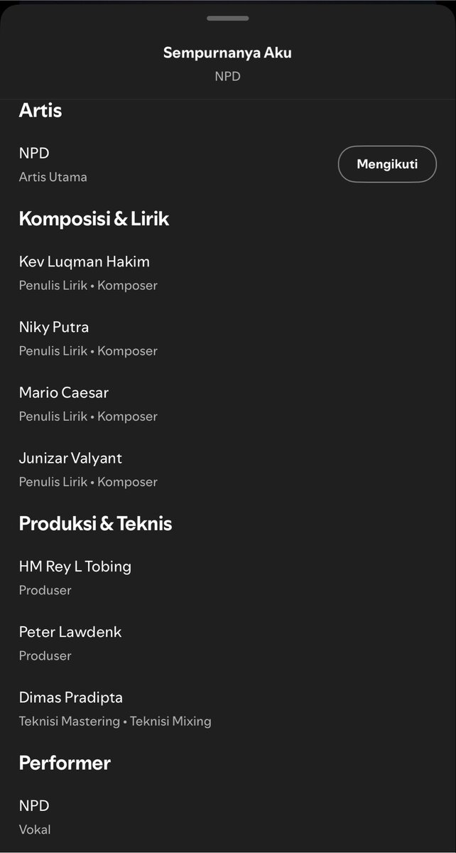 madebyshunda's tweet photo. lagu- lagu NPD jangan dinarasikan pake AI yaaaaa. ini team behind lagu- lagu mereka lho. liriknya mereka nulis sendiri. mantep gini anjay new pusat dunia🤔🫵 https://t.co/JKOjZxqqr9