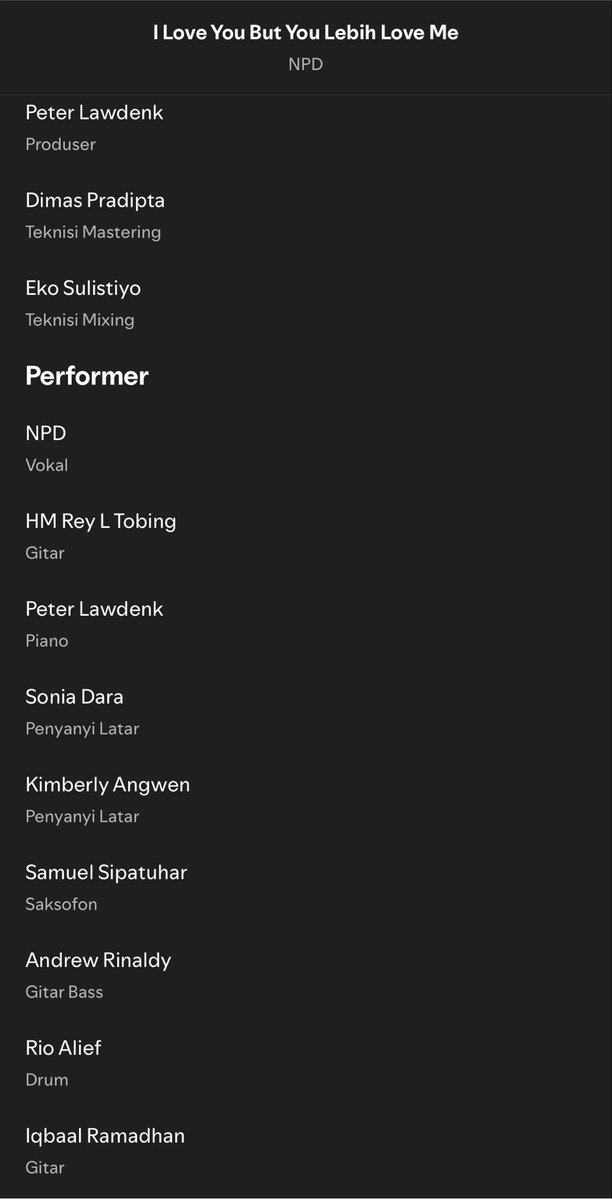 madebyshunda's tweet photo. lagu- lagu NPD jangan dinarasikan pake AI yaaaaa. ini team behind lagu- lagu mereka lho. liriknya mereka nulis sendiri. mantep gini anjay new pusat dunia🤔🫵 https://t.co/JKOjZxqqr9