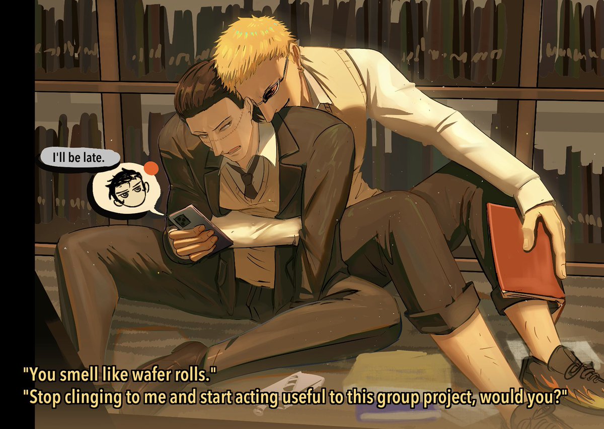 chocoleet_'s tweet photo. 🦩🐊 high school AU 
#dofuwani 
ドフ鰐 https://t.co/dsGZAMF8Mh