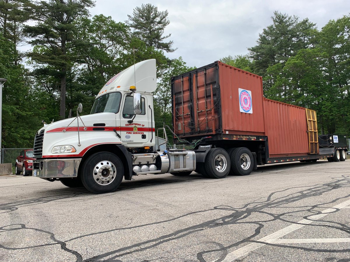 MassDFS's tweet photo. The Massachusetts Firefighting Academy's #Flashover Simulator Trailer is heading out on the road! It will be at @BoxboroughFire on 8/15/26, #WareMA FD on 10/3/26, #TempletonMA FD on 10/24, and #MashpeeMA FD on 10/26. Use Activity Code 291 at https://t.co/MMsU4AnskP to register. https://t.co/G2JC2WfvGU