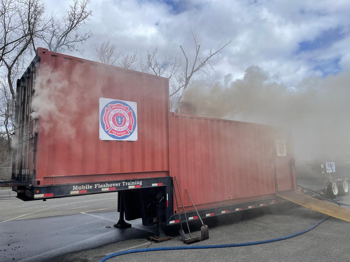 MassDFS's tweet photo. The Massachusetts Firefighting Academy's #Flashover Simulator Trailer is heading out on the road! It will be at @BoxboroughFire on 8/15/26, #WareMA FD on 10/3/26, #TempletonMA FD on 10/24, and #MashpeeMA FD on 10/26. Use Activity Code 291 at https://t.co/MMsU4AnskP to register. https://t.co/G2JC2WfvGU