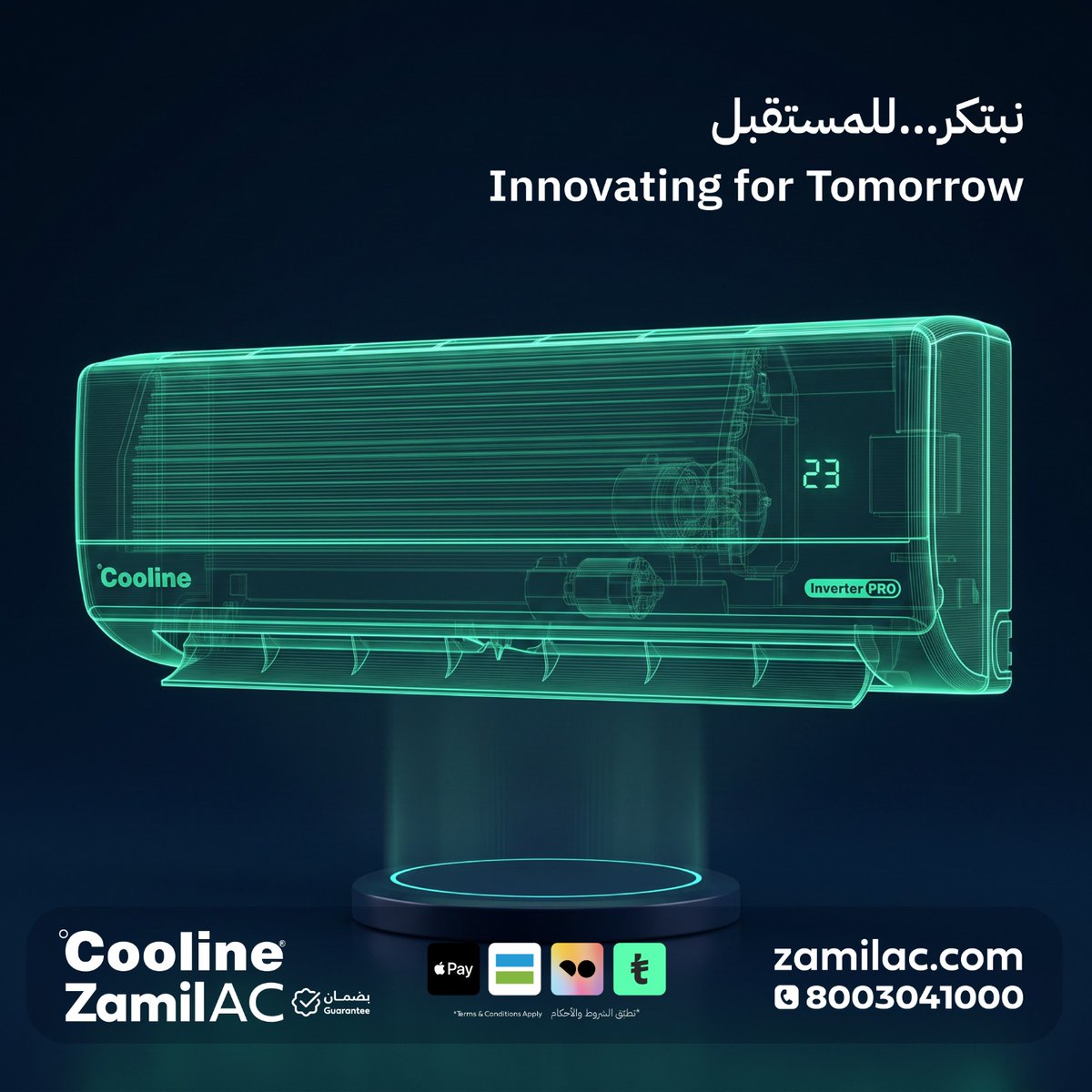 ZamilAC's tweet photo. نبتكر اليوم... لراحة الغد ❄️✨
تقنيات تبريد متطورة تجمع بين الكفاءة، الأداء، والاعتمادية لتمنحك تجربة أكثر ذكاءً وراحة.
#Cooline #ZamilAC #InverterPRO #SmartCooling #HVAC
#كولاين #مكيفات_الزامل #حلول_التبريد https://t.co/EIYCeeMRly