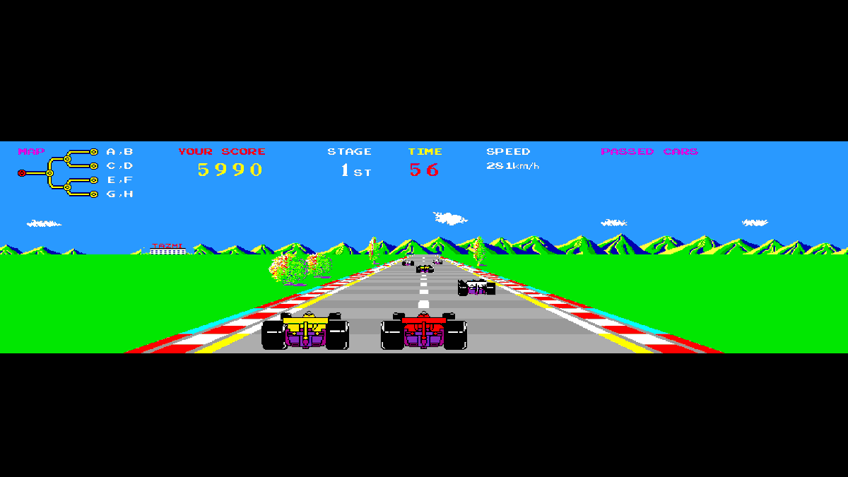 denfaminicogame's tweet photo. 辰巳電子工業による1983年発売のレースゲーム『TX-1』がSwitch、PS、Xbox向けに7月30日配信へ
https://t.co/1Zfges4gxK

3画面スクリーンならではの迫力あるレースが展開され、分岐点のあるコースには砂漠や海、夜の街などの背景がダイナミックに流れる https://t.co/XsM05Dejz3