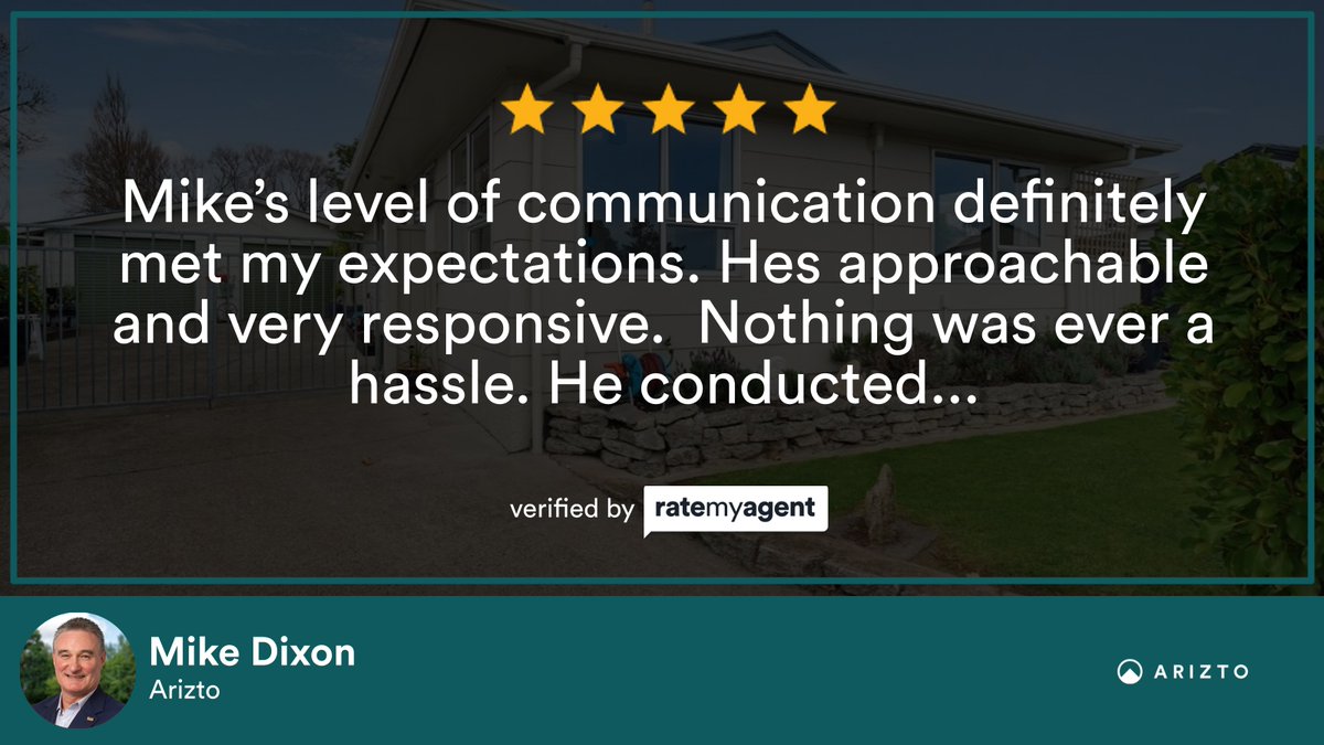 MikeDixonPN's tweet photo. Have a read of my latest RateMyAgent review in Awapuni.
Branch Manager Licensee 10053907
https://t.co/RmzmOBh5Zw
Are you considering Selling too?
Call me today for a FREE Market Appraisal
Mike Dixon 021 1040 130
Licensed REAA 2008

...
#ratemyagent #palmyrealestate... https://t.co/TQB72JH2Og