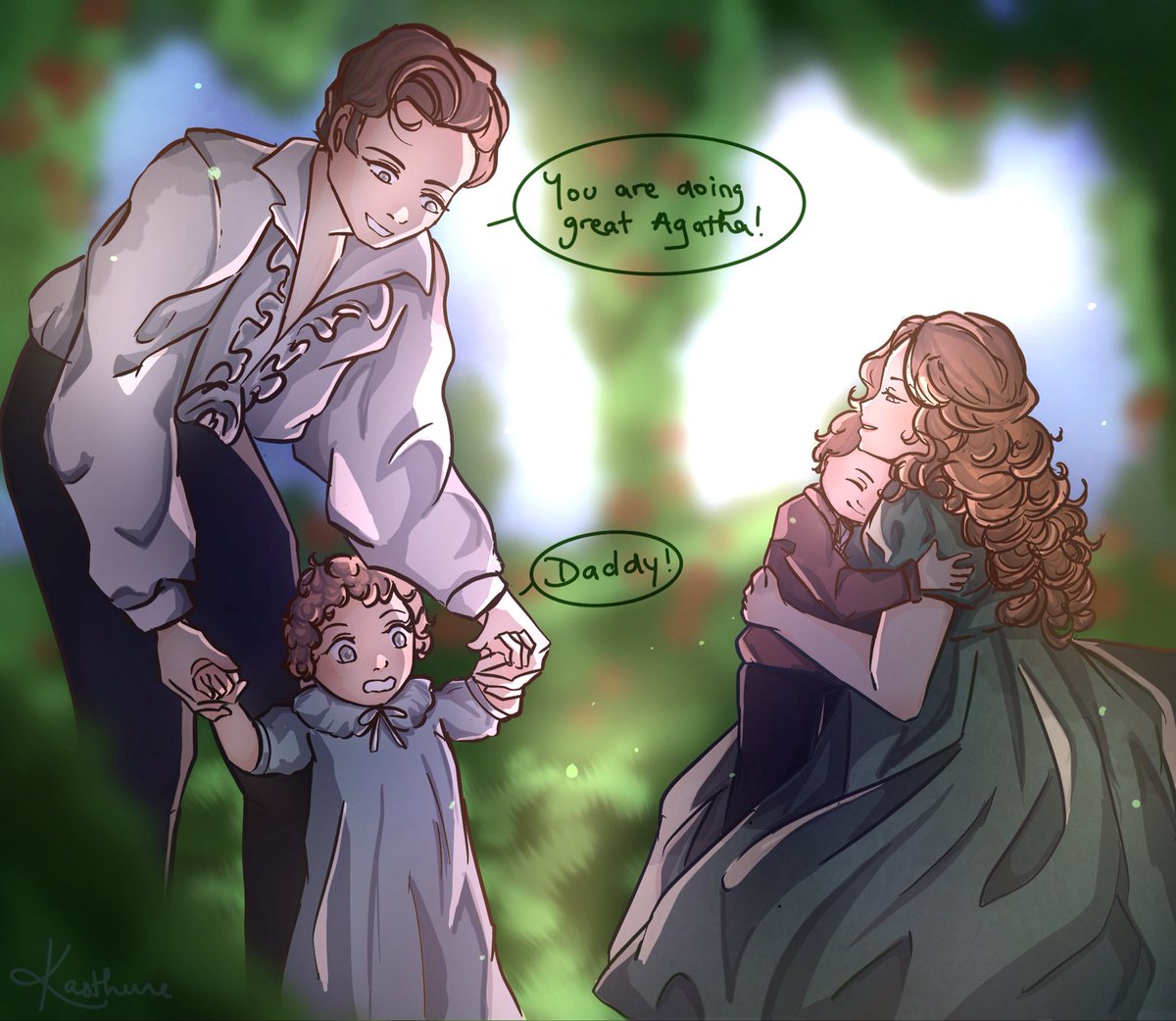 kasth_arts's tweet photo. Polin and their beloved children 🌼

#polin #Bridgerton https://t.co/oa39r3Lxn9