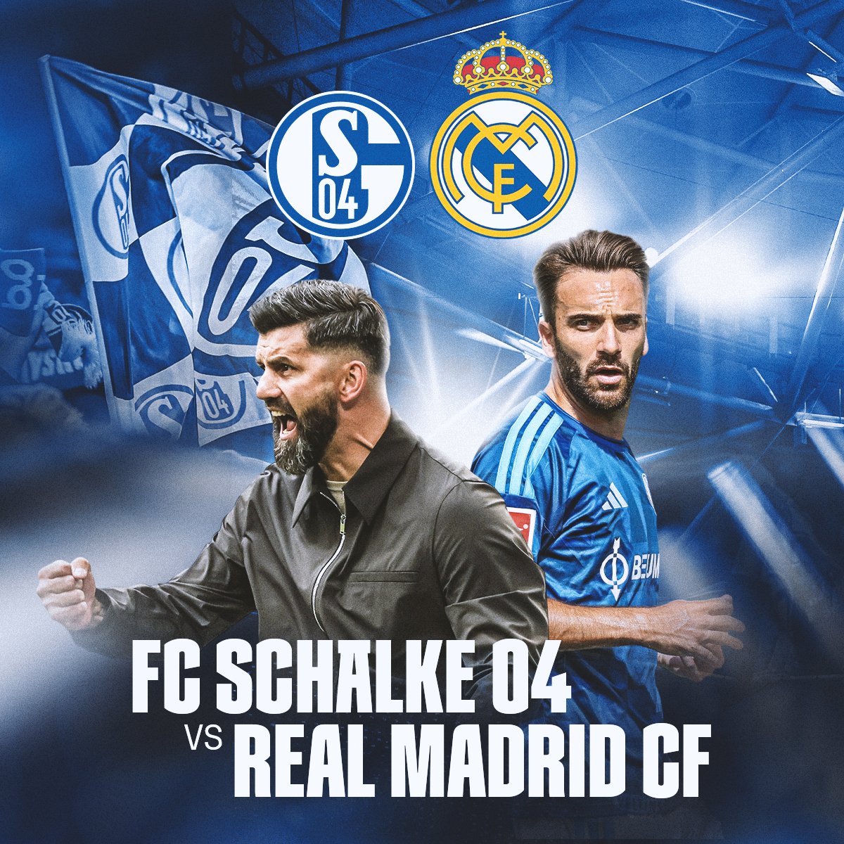 s04_en's tweet photo. A blockbuster friendly to celebrate 25 years of the @VELTINSarena 🏟️

We will host @realmadrid at 17:00 CEST on 16th August 🤝

▶️ https://t.co/ViKVYVO7V3

#S04 X Onside Sports https://t.co/flVkceFukj