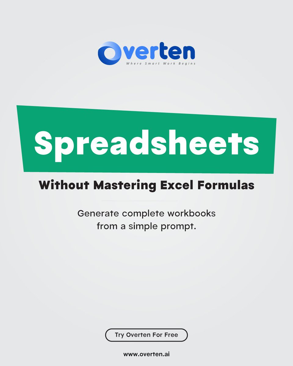 overtenai's tweet photo. Still searching for Excel Formulas?
Just describe what you need. Overten creates structured Excel workbooks with formulas, tables and formatting so you can focus on the data, not the syntax.

Work smarter with Overten AI

https://t.co/86ewVdoi1g

#OvertenAI #OfficeSuite #Excel https://t.co/n2oKFwpfLG