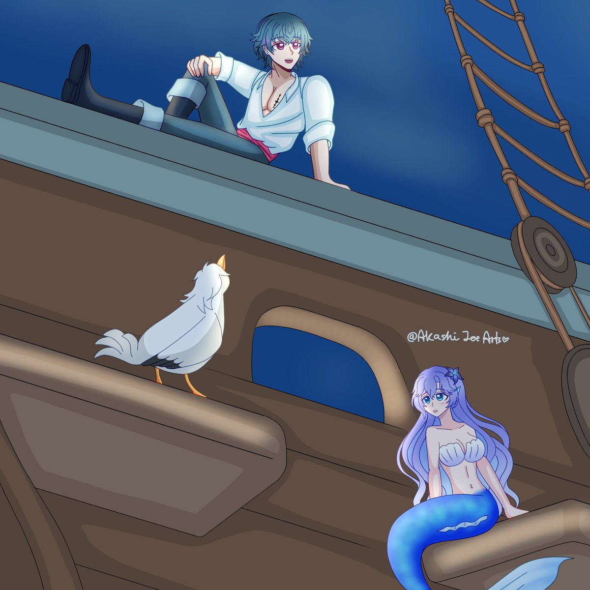 AkashiLoo's tweet photo. Anchorfish The Little Mermaid au 

Wuthering Waves × The Little Mermaid.

#wuwa #wutheringwaves #anchorfish #brant #cantarella #fanart https://t.co/QXSGUaRLtw