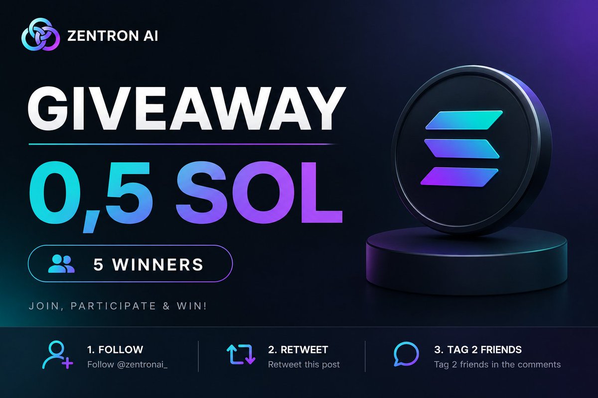 zentronorg's tweet photo. Reply your solana address only 👇

Follow @zentronorg 
Like &amp; retweet

Ends in 24 hours ⏰ https://t.co/4QBQaFd71P