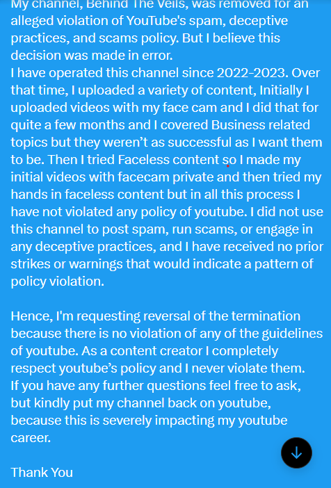 AnalyzingWit's tweet photo. Hi @TeamYouTube, My channel is removed from youtube, But I believe It's a complete Misidentification as i I have not breached any of the youtube guidlines. Channel URL - https://t.co/04u0XkQt1v , I request a human review of my channel. Details in the image. https://t.co/v5ceP8Jkr0