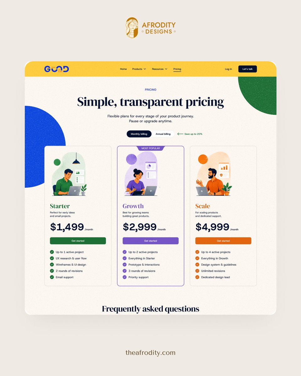 afroditydesigns's tweet photo. Most pricing pages look the same.
This concept explores a different direction:
• Grain-textured minimal illustrations
• Stronger visual hierarchy

Pricing pages shouldn’t just compare plans—they should build confidence.
#UIDesign #WebDesign #PricingPage #UXDesign https://t.co/uxudgbgNQG