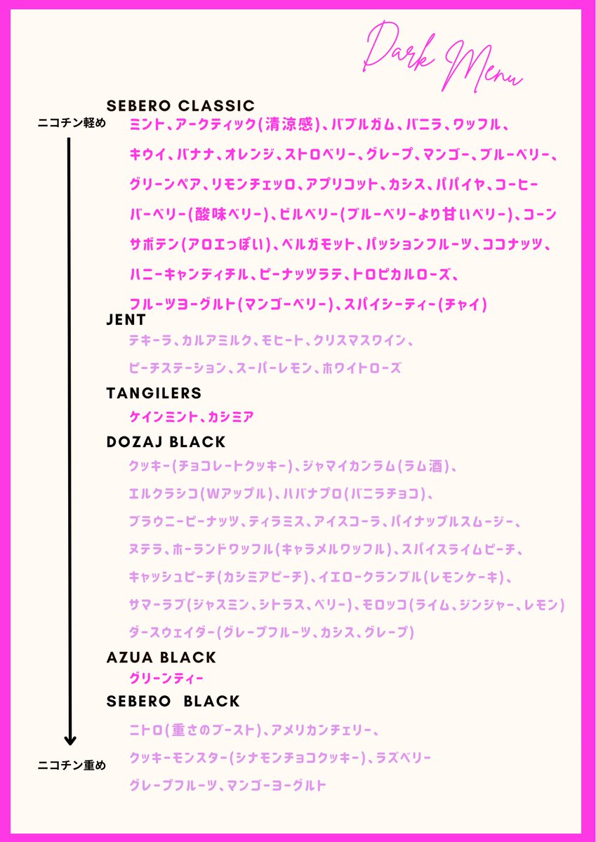 meumeu_shisha's tweet photo. 当店で吸えるフレーバーの一覧です！
最初の２枚は通常料金に含まれてます。

このほかにももう少し種類が増えます、欠品してるものは載せてないので随時160種類くらいは選べます！！ https://t.co/jpV5EoUuSI