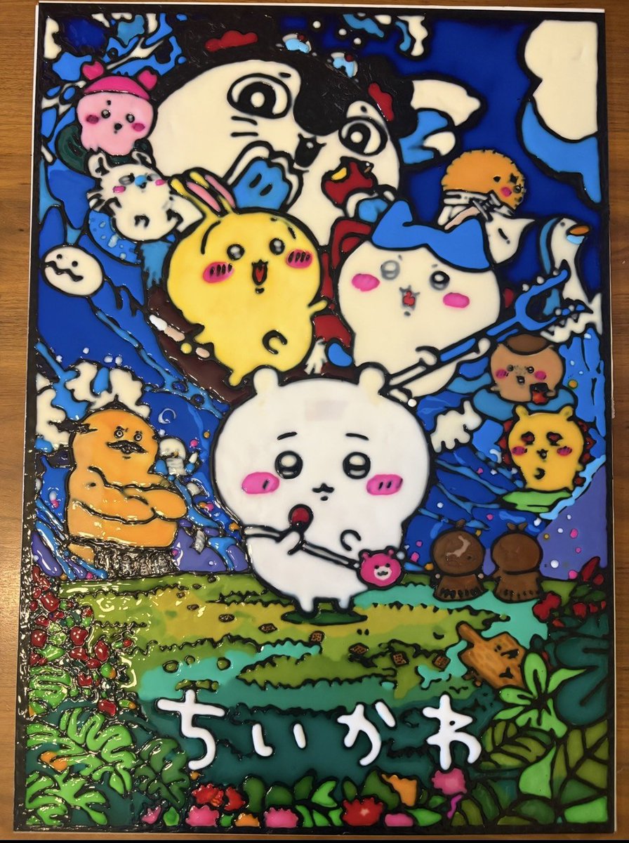98321100k's tweet photo. ちいかわ　色塗り前と色塗り後 https://t.co/9PnJBigq2e