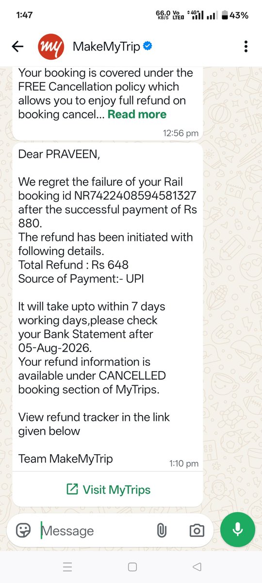 PRAVEENBAIRWA8's tweet photo. भारत की यात्रा एजेंसी @makemytrip नें पेमेंट फ़ैल होने पर भी फीस पुरी बसूल की , ना ही सहायता के लिए काॅल सेंटर पर फोन मिलता है https://t.co/BV2sdlRiq6