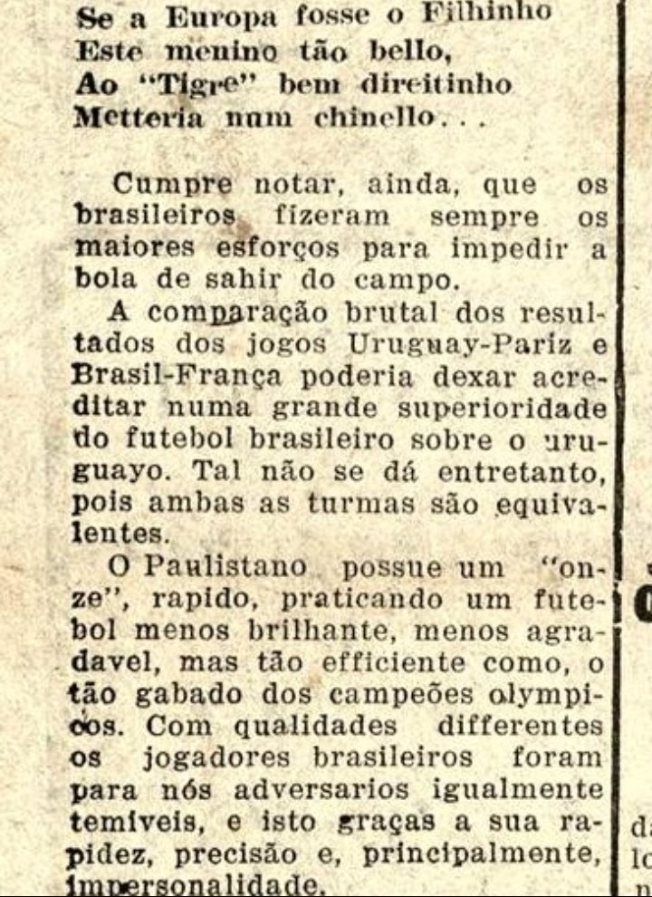 lufesan_'s tweet photo. Para discutir a "identidade" do futebol brasileiro: em 1925, o Paulistano de Friedenreich excursionou à Europa.

Ao vencer a Seleção Francesa por 7 a 2, os jornais locais expuseram que os brasileiros eram, pasmem, mais operários, "secos" e menos brilhantes que a Seleção Uruguaia! https://t.co/77igaXjcch