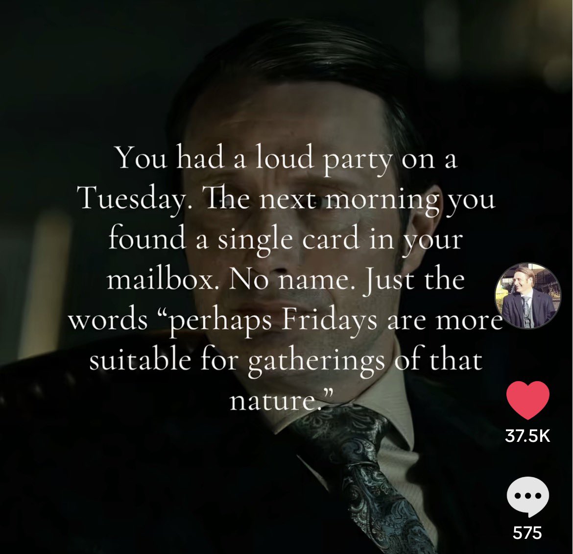 vicjokerera's tweet photo. there’s a “pov: you’re hannibal’s neighbor” headcanon series on tiktok and it just took me on a JOURNEY https://t.co/SJdNaMxhVT