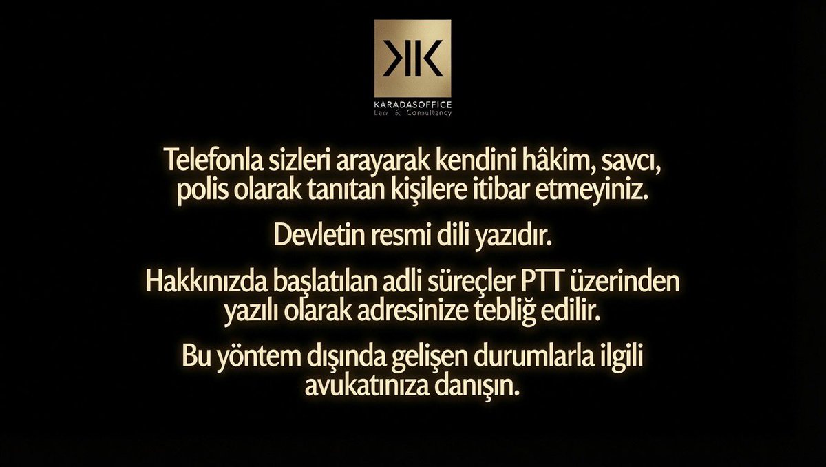 karadasoffice_'s tweet photo. Kamu Spotu

Devletin resmi dili yazıdır.

Resmi kurumlardan tebligat gelmediği sürece hiçbir kişi veya kuruma itibar etmeyiniz. https://t.co/NNd1yerkIv