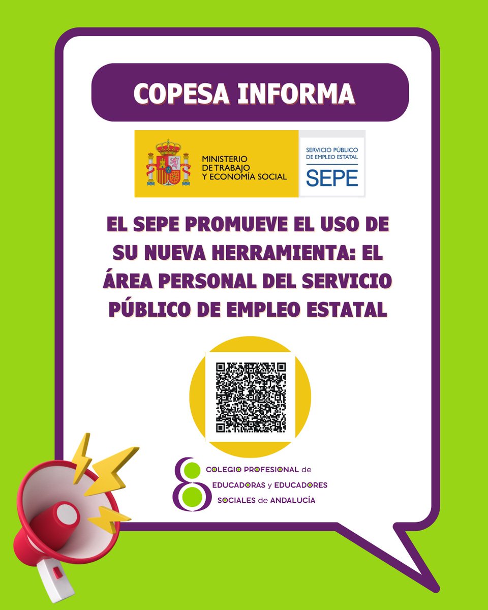 Copesaeduso's tweet photo. Desde CoPESA, compartimos la nueva herramienta de @empleo_SEPE: el Área Personal, para facilitar la gestión personal de trámites ordinarios sencillos como la prestación o el subsidio y evitar desplazamientos. https://t.co/9SGaWVfMbw