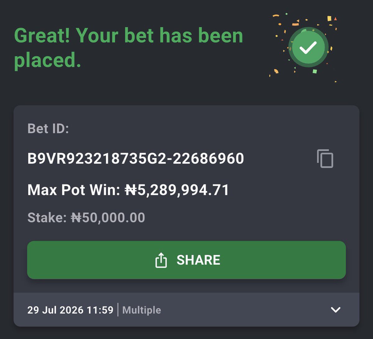LBGeneraI's tweet photo. ☘️ ☘️☘️☘️☘️

100 Odds➡️ 5LM7DJG
12 Odds➡️ 5LM7FZX
5 Odds➡️ 5LM7HLH

#Bet9jacodes STAKE RESPONSIBLY 🔞 https://t.co/JDvdseZv3b