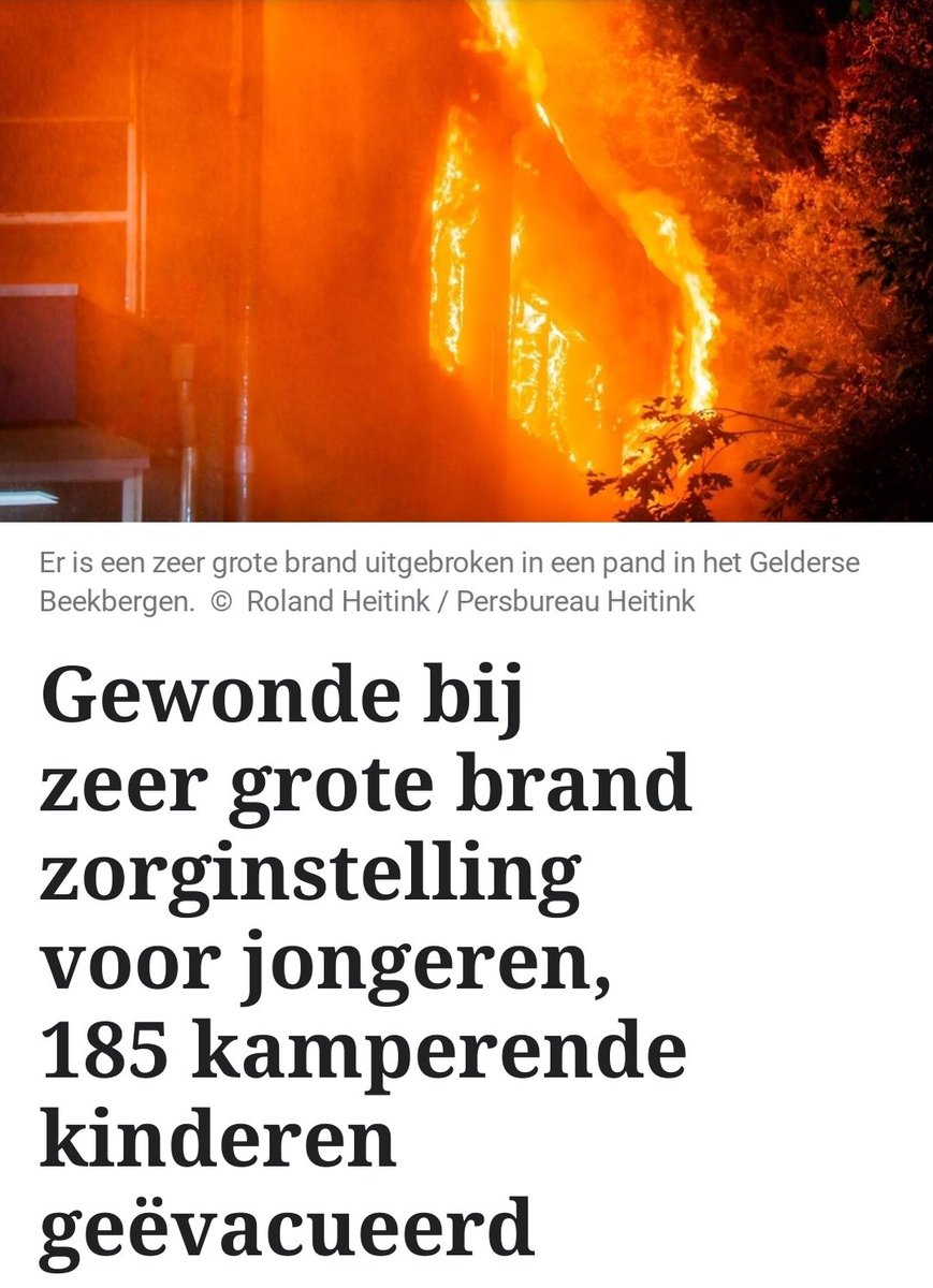 Grote brand bij zorgcentrum voor jongeren in Beekbergen