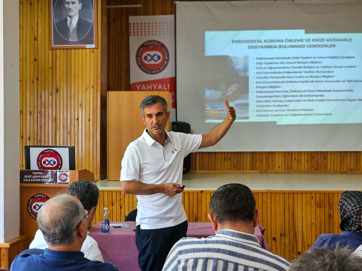 yahyali_mem's tweet photo. Develi Rehberlik ve Araştırma Merkezi Rehberlik Hizmetleri Bölüm  Başkanı Mutlu YILDIRIM tarafından "Eğitim Ortamlarında Suç ve Şiddeti Önleme Uygulamalı Eğitimi" Okul Müdürlerimizin katılımıyla Şehit Adem İlkkılıç Halk Eğitimi Merkezimizde yapıldı.

@develi_ram
@tcyahyali
@kayserimem
@kayserivaliligi
@tcmeb