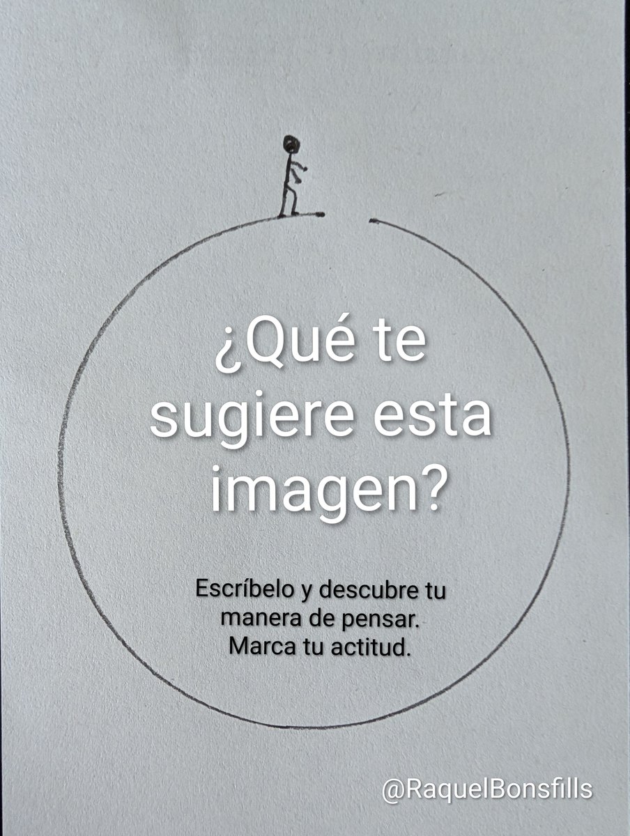 RaquelBonsfills's tweet photo. ¿Qué te sugiere esta imagen?
Anota tus primeros pensamientos.
¿Qué emociones despierta en ti?
No te juzgues. Solo hazte consciente de tu pensamiento pues marcará tu actitud y no solo en este ejercicio.
Feliz día!
#habilidadesdirectivas #habilidades #emociones #actitudpositiva https://t.co/8XsUl7fB5q