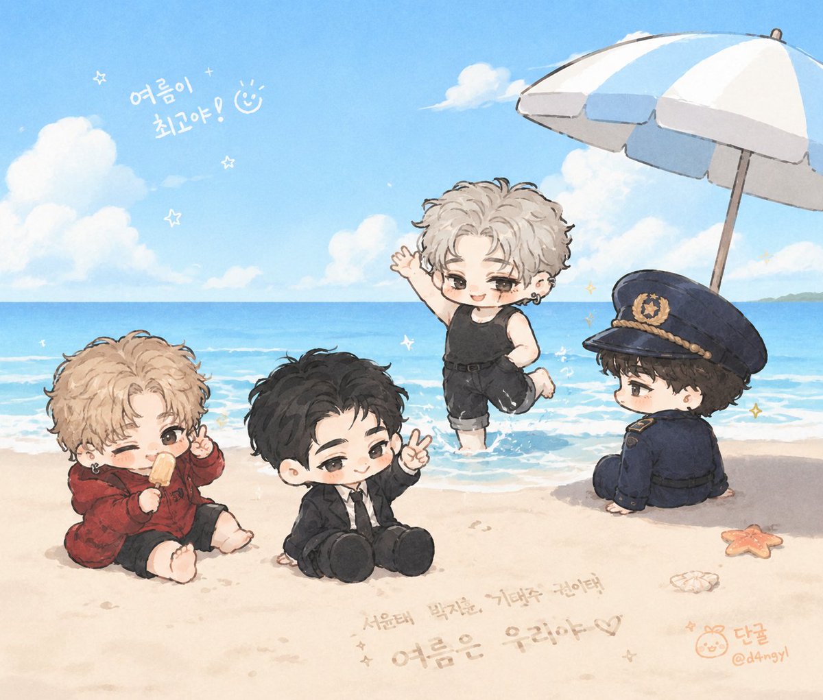 d4ngyl's tweet photo. 오랜만에 왔습니다 🥹🧡

#제타 캐릭터들 데리고 여름 바다 다녀오기 🏖️
더우니까 랜선 바캉스라도 보고가세요 🌊 https://t.co/gqsmsnWoGG
