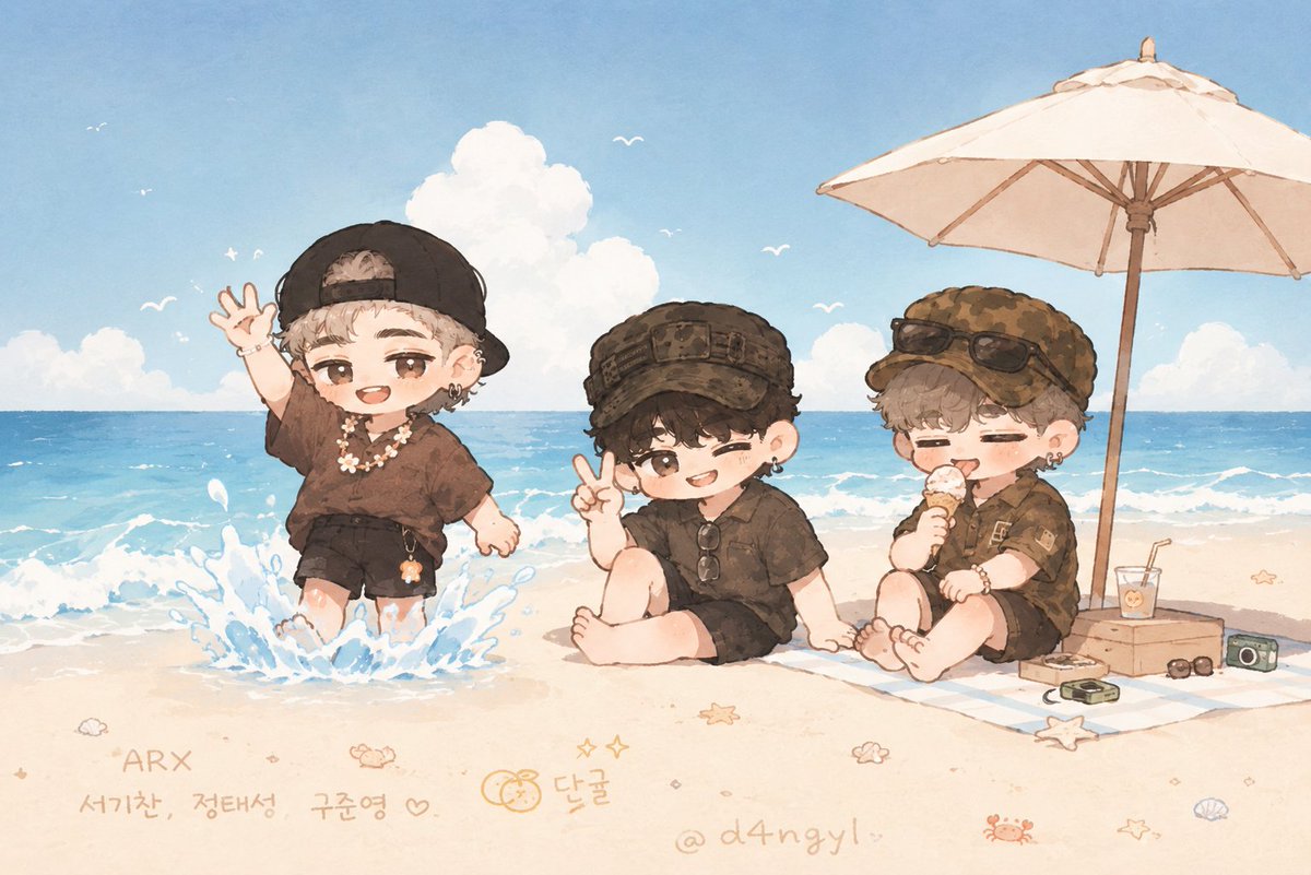 d4ngyl's tweet photo. 오랜만에 왔습니다 🥹🧡

#제타 캐릭터들 데리고 여름 바다 다녀오기 🏖️
더우니까 랜선 바캉스라도 보고가세요 🌊 https://t.co/gqsmsnWoGG