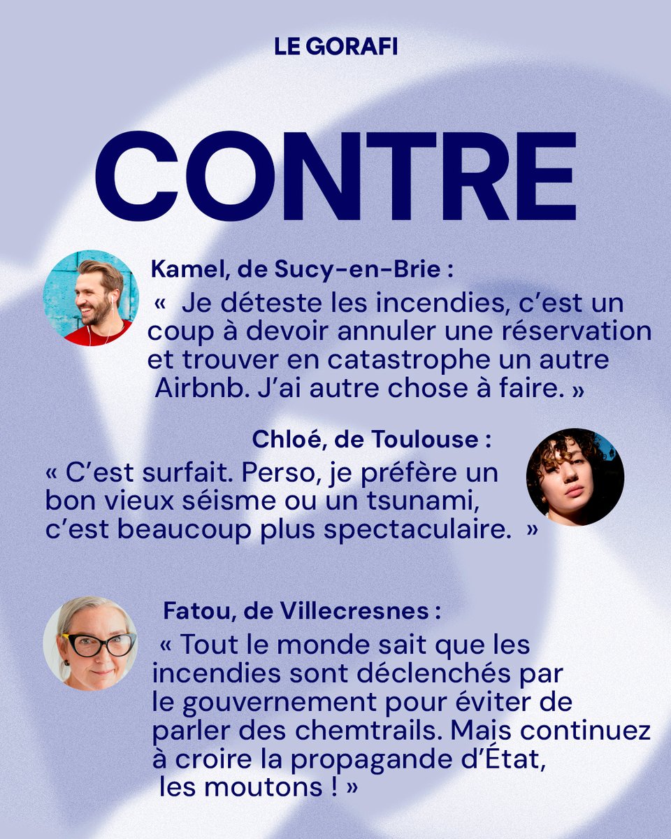 le_gorafi's tweet photo. Pour ou contre les incendies ? https://t.co/gfplzbqeYv