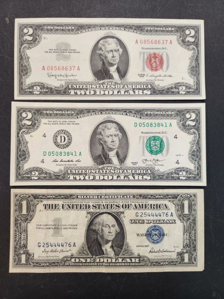 PeterSchiflive's tweet photo. You can buy this set of silver certificates on eBay for $31.99. According to Treasury Secretary Bessent, you can take each set to Fort Knox and claim your five silver dollars. Silver dollars sell for about $60 each on eBay. So a $32 purchase gets you $300 worth of silver dollars. https://t.co/GjqOv6yjm0