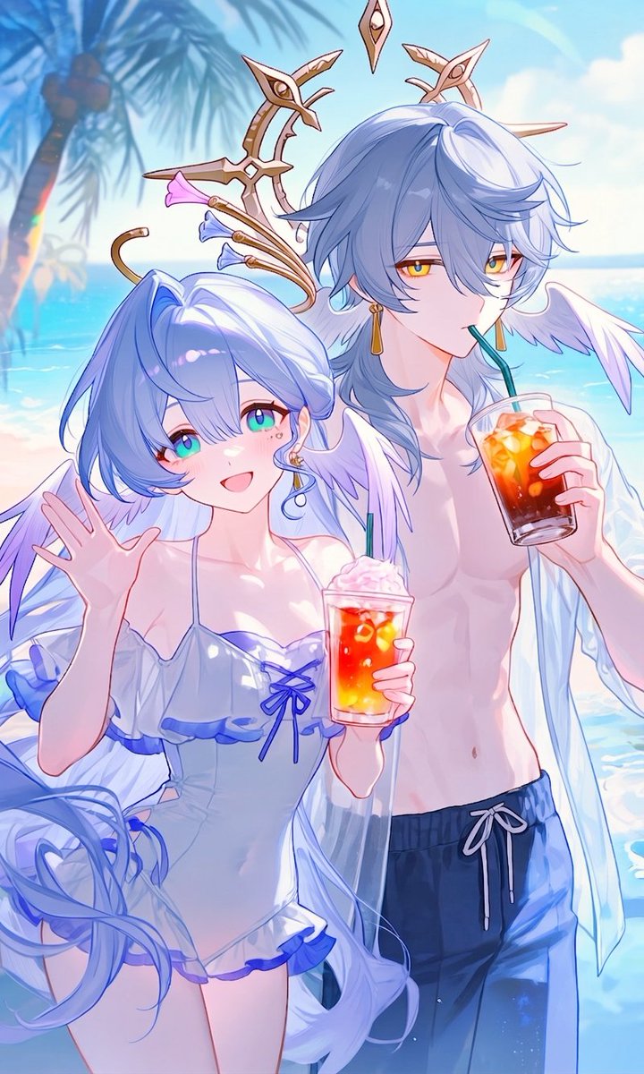 rice_umaim's tweet photo. 兄妹の夏🧊
#HonkaiStarRail #SundayHSR #RobinHSR https://t.co/NyyEiaac7H