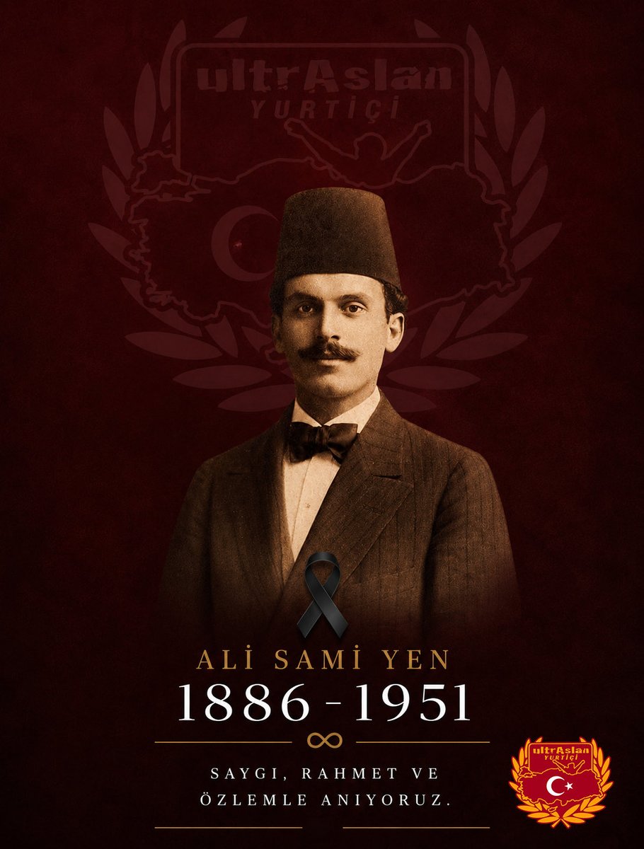 uAYurtici's tweet photo. Galatasaray’ımızın kurucusu, ilk başkanımız Ali Sami Yen’i vefatının 75. yıldönümünde saygı, sevgi, özlem ve rahmetle anıyoruz. #uAYurtiçi https://t.co/Rwd7KJr5O2