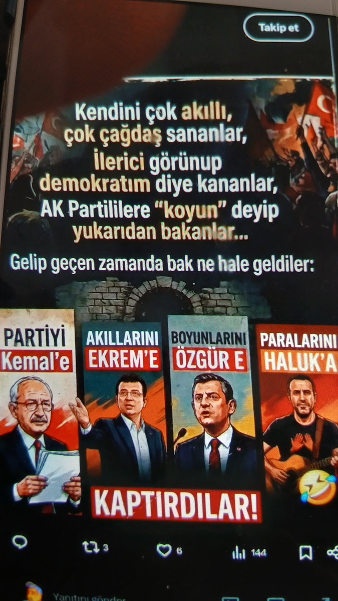 sadilguler36's tweet photo. @Ebru1010kl EY ZAVALLI 

ARINSALAR,DA

YİNE
AVUÇLARINI 
YALAYACAK,LAR. #cumhurbaşkanıerdoğan #devletbahçeli #kemalkılıçtaroğlu #muratkarayalçın #savcısayan #mehmetsevigen #hikmetçetin #muharremince #özgürözel #ekremimamoğlu #abdullahgül #barışyarkadaş #gürseltekin #özgürçelik #berhamşimşek. https://t.co/cEVoSUdPL0