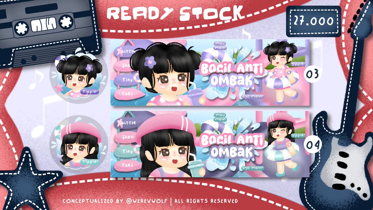 werevwolf's tweet photo. Heyyoo! Help rt yaa, thankies!

Aku bawa 8 ready stock "Anti Ombak" yg bisa diadopsi dengan prici tertera di pict yaaa. Avail juga buat resize ke wabis, free retext &amp; no recolor. Buat lengkapnya bisa cek ALT, terima kasiihh! 🫶🏻

#bealanja https://t.co/HvzOBmvAZ1