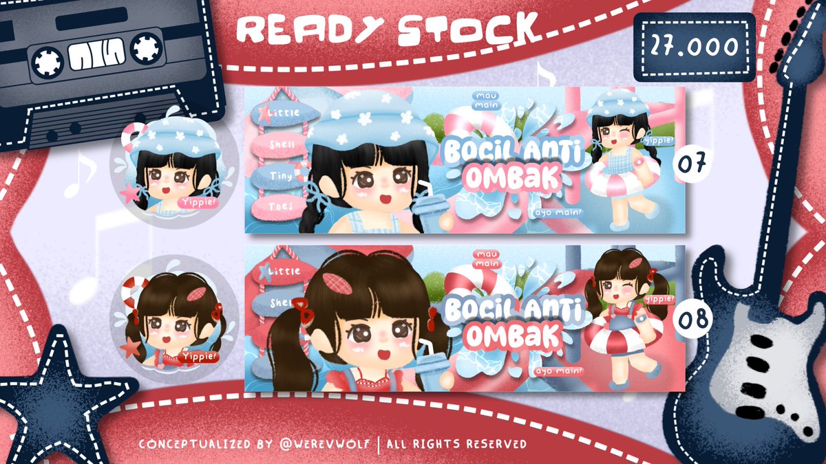 werevwolf's tweet photo. Heyyoo! Help rt yaa, thankies!

Aku bawa 8 ready stock "Anti Ombak" yg bisa diadopsi dengan prici tertera di pict yaaa. Avail juga buat resize ke wabis, free retext &amp; no recolor. Buat lengkapnya bisa cek ALT, terima kasiihh! 🫶🏻

#bealanja https://t.co/HvzOBmvAZ1