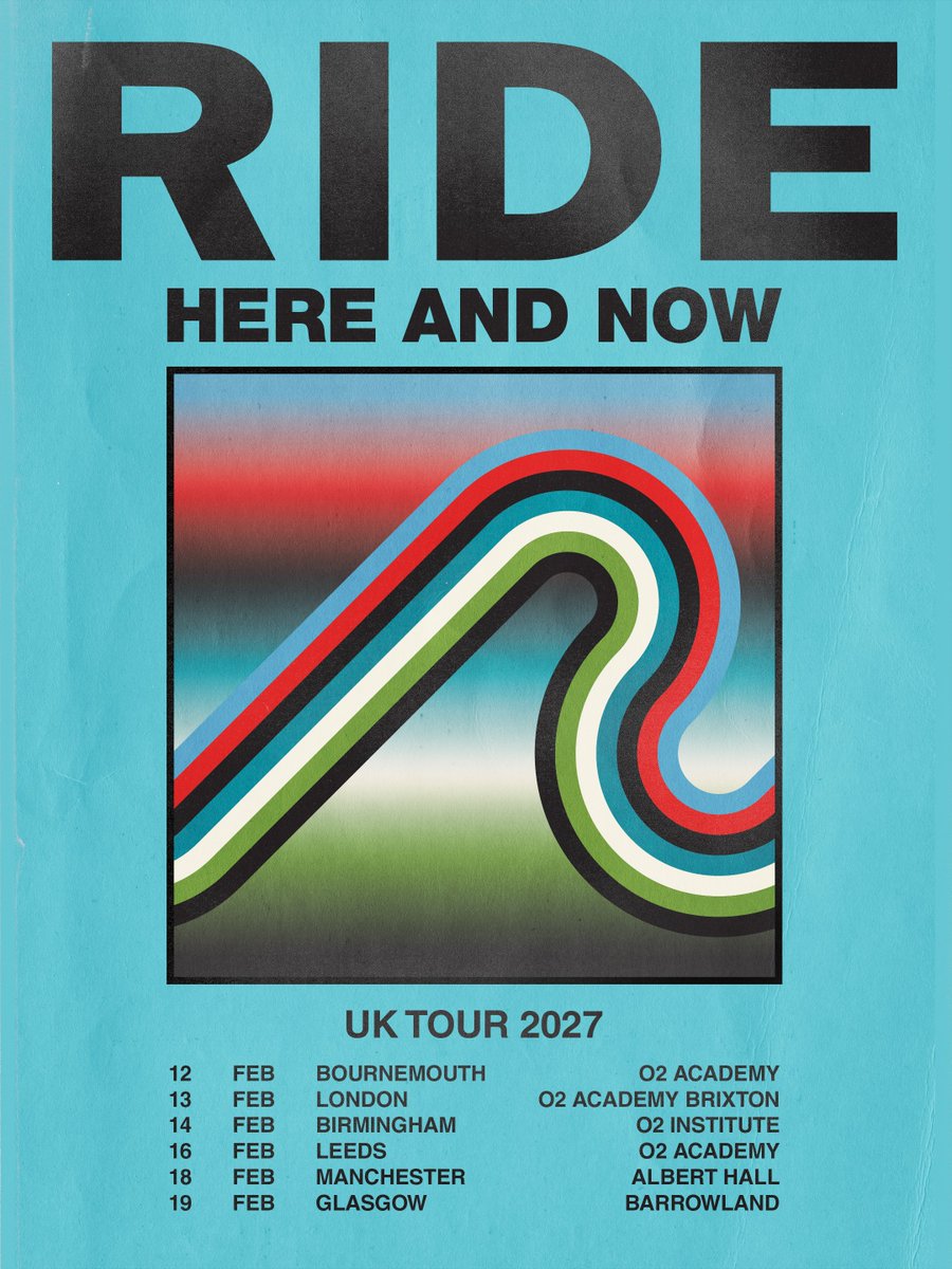 rideox4's tweet photo. RIDE return! The Here and Now tour; playing classics from the catalogue live in the UK. Including a return to the scene of one of their greatest ever shows at London Brixton Academy, three decades on from the classic 1992 show. Pre-sale live now, general on-sale July 31 10am. https://t.co/WCYUuPQ8em